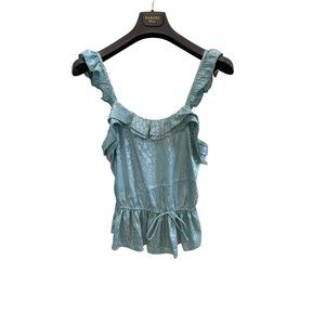 Broomfield Seafoam Green Tank Top with Cheetah Print Sz-Medium NWT